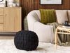 Pouf HOPA Schwarz Samtstoff 45 cm 45 cm Bild 2