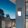 Comely 2 Stück LED Wandleuchte Innen/Außen, IP65 Wasserdichte Wandleuchte Aussen Anthrazit, LED Wandlampen für Außen Garten Terrasse Innenhöfe Balkon, Schwarz, Kaltes Weiß 6500K Bild 5