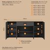 Home affaire Sideboard Bajo (1 St), Kommode mit 4 Türen und 1 Schubkasten – (B/T/H) 180/42/85 cm Bild 3