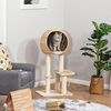 PawHut Kratzbaum Kätzchen Möbel mit Katzenhöhle Ballspielzeug, Sisal weiche Plüsch Höhe 100 cm Beige Bild 2