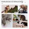PawHut Kratzbaum Kätzchen Möbel mit Katzenhöhle Ballspielzeug, Sisal weiche Plüsch Höhe 100 cm Beige Bild 5