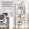 HOMCOM Bücherregal, Aufbewahrungsregal mit 6 Ebenen, hohes Bücherregal, modernes , unregelmäßiges Design, für Wohnzimmer, Schlafzimmer, Büro, 60 x 21 x 162,5 cm, weiß Bild 4