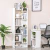 HOMCOM Bücherregal, Aufbewahrungsregal mit 6 Ebenen, hohes Bücherregal, modernes , unregelmäßiges Design, für Wohnzimmer, Schlafzimmer, Büro, 60 x 21 x 162,5 cm, weiß Bild 2