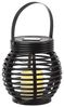 MARELIDA LED Solarleuchte LED Solar Laterne mit LED Kerze Rattan Korboptik Tischleuchte Sensor, LED Classic, warmweiß (2100K bis 3000K) Bild 2