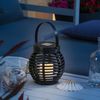 MARELIDA LED Solarleuchte LED Solar Laterne mit LED Kerze Rattan Korboptik Tischleuchte Sensor, LED Classic, warmweiß (2100K bis 3000K) Bild 1
