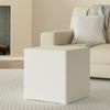 Design Sitzwürfel Kubus I Hocker Kunstleder modern 45 x 45 x 45 cm in weiß Bild 2