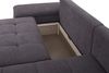 CAVADORE Schlafsofa Lina Ecksofa mit Schlaffunktion, Bettkasten, Longchair und Steppung im Sitz / 270 x 85 x 163 / Flachgewebe: Dunkelgrau Bild 5