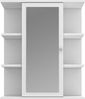 Forte IPSARION Spiegelschrank Bad L/R 60, moderner Badschrank mit 1 Tür, Holzwerkstoff, Weiß, 60 cm breit x 68,7 cm hoch x 25,8 cm tief Bild 4