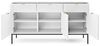 Selsey Vellore Sideboard Kommode 3-türig mit 3 Schubladen, Weiß mit geriffelten Fronten, 154 cm Bild 4