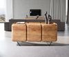 Sideboard Kiano 145 cm Akazie Natur 3 Türen V-Fuß Schwarz Raumteiler Bild 3