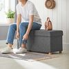 Songmics 'LSF16GYZ' Sitztruhe mit Stauraum und Deckel, Leinenimitat / MDF dunkelgrau, 76 x 38 x 40 cm Bild 5