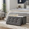 Songmics 'LSF16GYZ' Sitztruhe mit Stauraum und Deckel, Leinenimitat / MDF dunkelgrau, 76 x 38 x 40 cm Bild 4