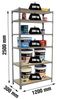 Simonrack Schwerlastregal, Lagerregal, 250 x 120 x 30 cm, Metallregal, Kellerregal, Biegestelle 200 kg, 6 Holzfachböden, Grau/Holz - Maderclick Bild 2