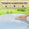Outsunny Gartentisch mit Stahlrahmen, PE-Rattan-Rand, verstellbaren Füßen (4 Personen Campingtisch, 1-St, Buffettisch), für Garten, Terrasse, Balkon, Grau Bild 4