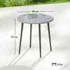 Outsunny Gartentisch mit Stahlrahmen, PE-Rattan-Rand, verstellbaren Füßen (4 Personen Campingtisch, 1-St, Buffettisch), für Garten, Terrasse, Balkon, Grau Bild 3
