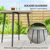 Outsunny Gartentisch mit Stahlrahmen, PE-Rattan-Rand, verstellbaren Füßen (4 Personen Campingtisch, 1-St, Buffettisch), für Garten, Terrasse, Balkon, Grau Bild 5