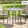 Outsunny Gartentisch mit Stahlrahmen, PE-Rattan-Rand, verstellbaren Füßen (4 Personen Campingtisch, 1-St, Buffettisch), für Garten, Terrasse, Balkon, Grau Bild 2
