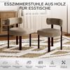 COLAMY Mid-Century Modern Design Sherpa Esszimmerstühle 6er Set, Vintage Landhaus-Stil Bouclé Küchenstühle mit offener geschwungener Rückenlehne für Esszimmer, Restaurant, Khaki Bild 5