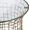 WOMO-DESIGN Beistelltisch Wohnzimmertisch Leeds Couchtisch Sofatisch Kaffeetisch Loungetisch, Gold Ø40cm 45cm herausnehmbare Glasplatte Eisengestell Modern Bild 4
