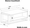 moebel17 5163 Bianco Couchtisch Sofatisch Wohnzimmertisch Tisch fürs Wohnzimmer, Holz, Hochglanz, Ablagefächer, viel Stauraum, Designertisch, 107 x 41 x 60 cm, Braun Dunkelgrau Marmor Optik Bild 3