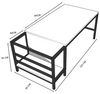 Hanah Home Elegant Coffee Table, White & Gold, 110 x 60 x 50 cm | 100% Melamine Coated Particle Board, 18 mm Thick | Durable Electrostatic Powder Coated Metal Legs Bild 2
