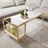 Hanah Home Elegant Coffee Table, White & Gold, 110 x 60 x 50 cm | 100% Melamine Coated Particle Board, 18 mm Thick | Durable Electrostatic Powder Coated Metal Legs Bild 3