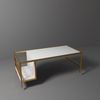 Hanah Home Elegant Coffee Table, White & Gold, 110 x 60 x 50 cm | 100% Melamine Coated Particle Board, 18 mm Thick | Durable Electrostatic Powder Coated Metal Legs Bild 5