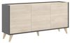 Sideboard KOLYMA - 3 Türen - Eiche & Anthrazit Bild 4