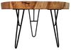 FaHome Couchtisch Runder Couchtisch aus Holz und Metall: Modernes Design (60cm Durchmesser), Beistelltisch Modern Bild 5