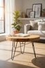 FaHome Couchtisch Runder Couchtisch aus Holz und Metall: Modernes Design (60cm Durchmesser), Beistelltisch Modern Bild 2