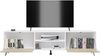 Homey TV-Möbel im nordischen Design, 2 Aufbewahrungsfächer und 2 Türen, geeignet für Fernseher bis zu 77 Zoll, Holz, Weiß-Schwarz, 49 cm (Höhe) x 180 cm (Breite) x 40 cm (Tiefe) Bild 4