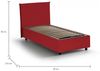 Talamo Italia - Cassiopea-Einzelbett, Bettkasten mit Stoffbezug, 100 % Made in Italy, Öffnung vorne, geeignet für Matratzen 80x200 cm, Rot Bild 2