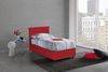 Talamo Italia - Cassiopea-Einzelbett, Bettkasten mit Stoffbezug, 100 % Made in Italy, Öffnung vorne, geeignet für Matratzen 80x200 cm, Rot Bild 5