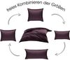 Mako-Satin / Baumwollsatin Bettwäsche uni / einfarbig brombeer Bild 5