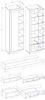 Wohnzimmer-Set Saragossa Anbauwand 4-teilig Grifflos weiß Hochglanz Samdal Eiche Bild 3
