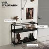 HOMCOM Konsolentisch mit 2 Regalen, Flurtisch mit Glasplatte, (Schuhregal, 1-St, Flurkonsole), Stahl, Schwarz, 100 x 30 x 78 cm Bild 4