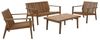 Dehner Balkonset Santiago, 4-teilige Sitzgruppe mit 1x Sofa / 2x Sessel / 1x Tisch, modernes Gartenmöbel aus FSC® zertifiziertem Akazienholz Bild 2