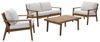 Dehner Balkonset Santiago, 4-teilige Sitzgruppe mit 1x Sofa / 2x Sessel / 1x Tisch, modernes Gartenmöbel aus FSC® zertifiziertem Akazienholz Bild 1