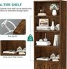 YITAHOME Bücherregal, freistehende Bücherregale mit Schrank, Industrieregale, Lagerregal, Holzwürfelregal, hoher Lagerschrank für Wohnzimmer, Arbeitszimmer, Küche, Heimbüro, rustikales braunes Bild 5