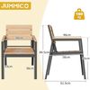 JUMMICO Gartenstühle 6 Stück, klappbar, stapelbar & breitere Rückenlehne, Voll-Aluminium Gestell mit Holzoptik Bild 2