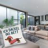 speecheese Dekokissen Dackel im Hemd - Ich dackel ins Bett Kuschelkissen Bild 5
