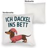 speecheese Dekokissen Dackel im Hemd - Ich dackel ins Bett Kuschelkissen Bild 3