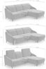CAVADORE Ecksofa Blue/Moderne Eckcouch mit Longchair, inklusiv Kopfteilverstellung, Vorziehsitz motorisch und mattschwarzen Metallfüßen / 271 x 93 x 191 / Mikrofaser, Hellbraun Bild 3