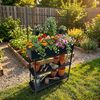 dobar® Metall-Hochbeet mit Rankgitter und 3 Hängetöpfen – Pflanzregal aus pulverbeschichtetem Stahl mit 2 Ablagen – Pflanzkasten für Balkon, Terrasse und Garten – 94 x 30 x 155 cm - Anthrazit Bild 5
