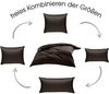 Bettwaesche-mit-Stil Mako-Satin / Baumwollsatin Bettwäsche uni / einfarbig Espresso Braun Kissenbezug 40x40 cm Bild 4