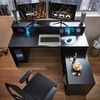 Highscore 3 Gaming Tisch in Schwarz - Gaming Schreibtisch mit Rollcontainer und LED-Beleuchtung - 160 x 92 x 70 cm (B/H/T) Bild 4