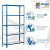 Simonrack Schwerlastregal, Lagerregal, 200 x 80 x 40 cm, Metallregal, Kellerregal, Biegestelle 180 kg, 5 Fachböden, Blau/Weiss - Simonclick Bild 5