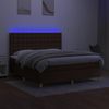 vidaXL Boxspringbett mit Matratze & LED Dunkelbraun 160x200 cm Stoff, Härtegrad: H2 [3135768] Bild 4