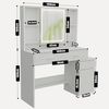 JUMMICO Schminktisch mit Spiegel, LED-Beleuchtung, einstellbare Helligkeit & Farbtemperaturen, Weiß, 117x40x140 cm Bild 3
