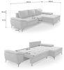 CAVADORE Schlafsofa Lina Ecksofa mit Schlaffunktion, Bettkasten, Longchair und Steppung im Sitz / 270 x 85 x 163 / Flachgewebe: Beige Bild 3
